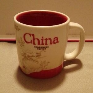 Starbucks China Mug - Red and Cream